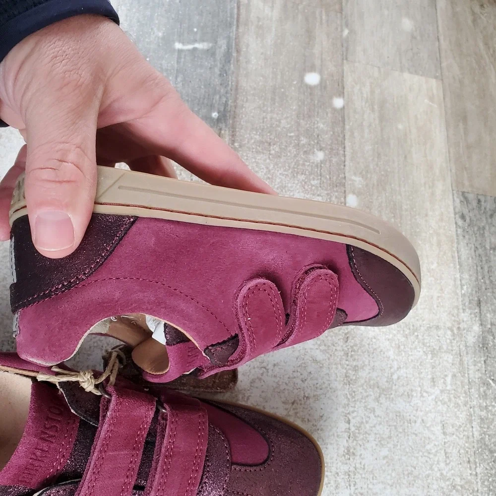 Birkenstock Kids Davao‎ Shoes Sz 1 EU 32 Mixed Leather Sneakers Plum